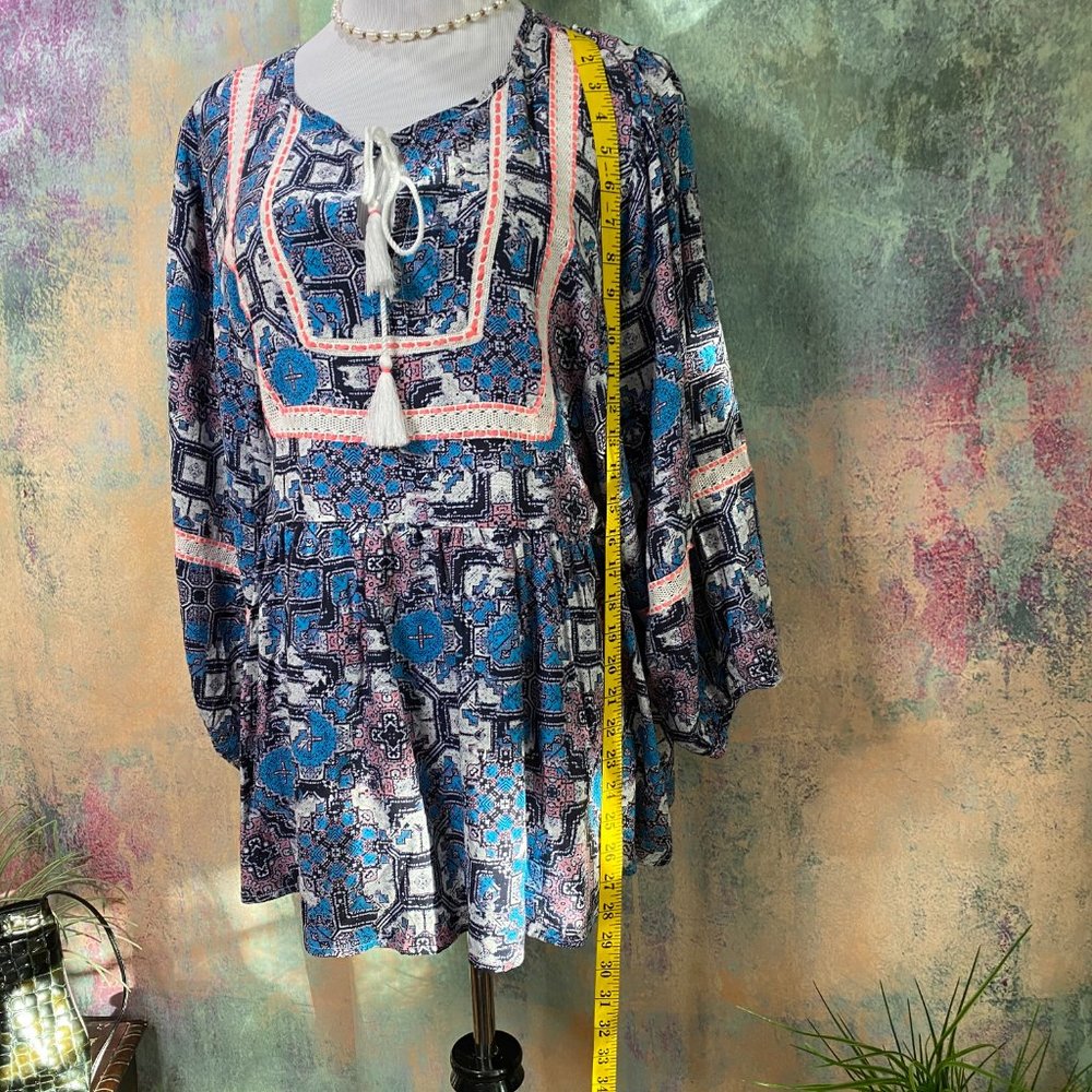 NWT📌 Vintage America Crochet Trim Peasant Top - Picture 6 of 15